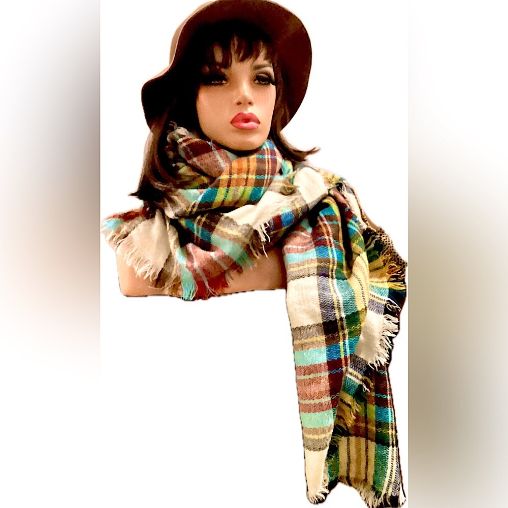 Steve Madden Classic Plaid Blanket Wrap